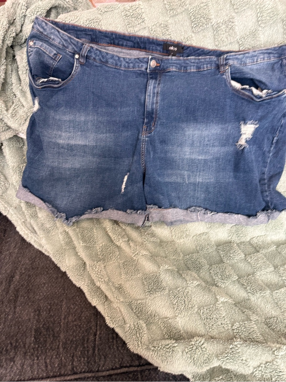 ellos Distressed Blue Denim Jean Shorts